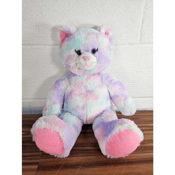 Build-A-Bear Workshop Pastel tie dye Color kitty cat BAB - Picture 1 of 5